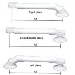 SGP0003 3 Pcs Design Plastic Grab Bar, 1/14" OD
